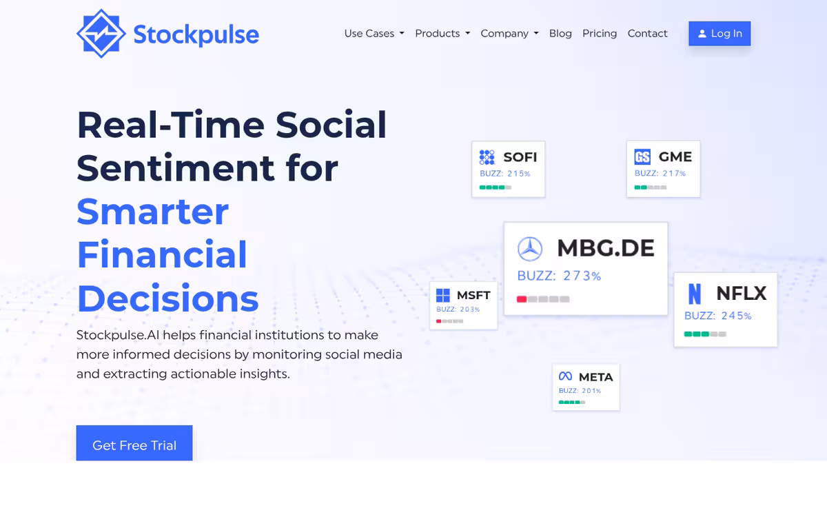 Stockpulse homepage screenshot