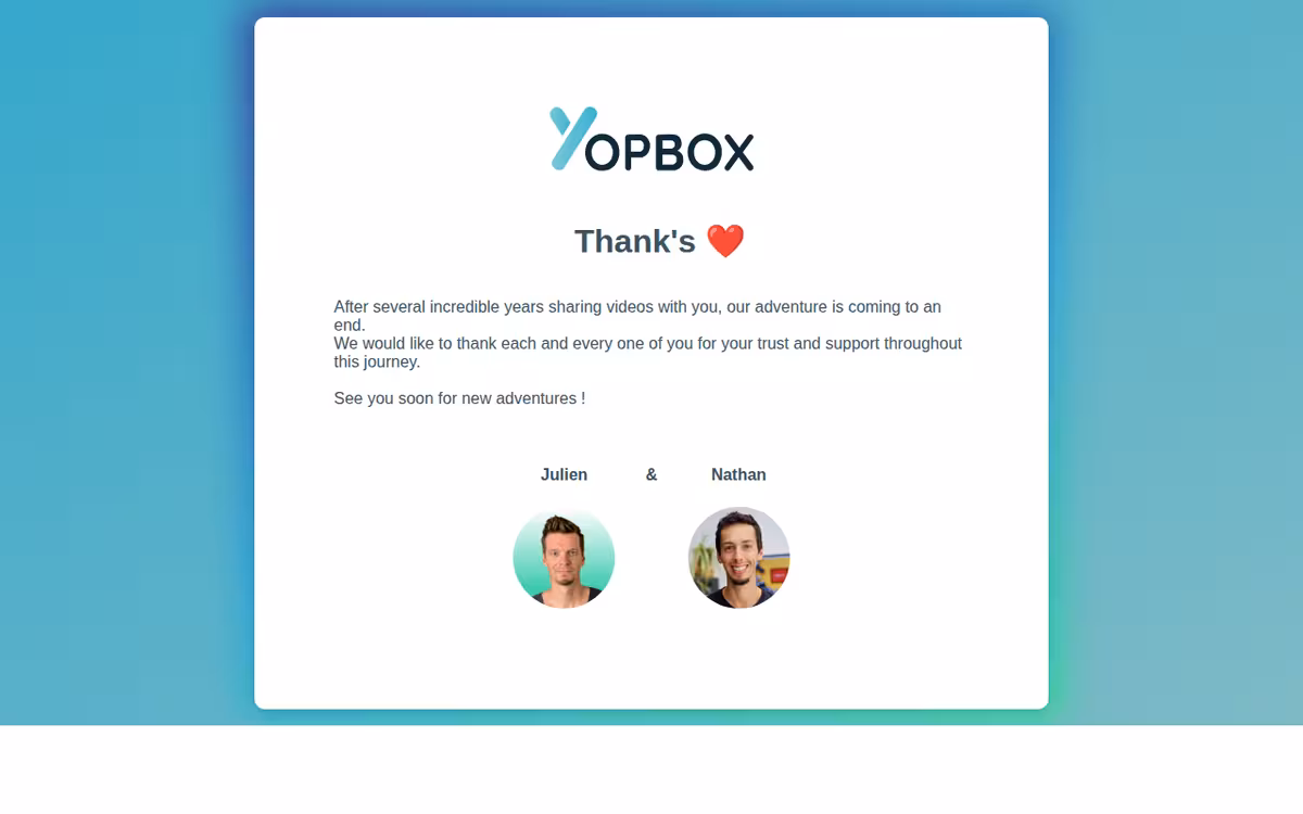 Yopbox homepage screenshot