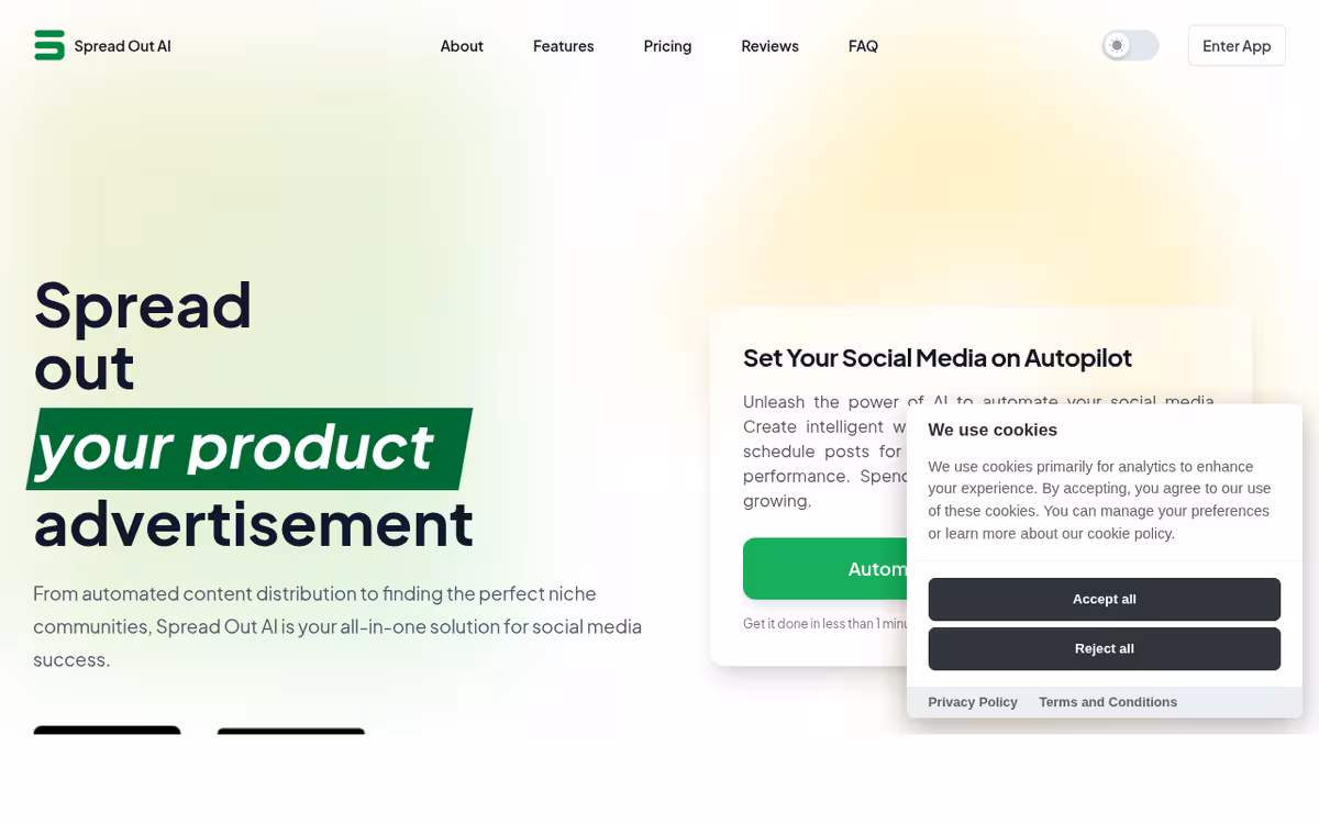 Spread Out AI homepage screenshot