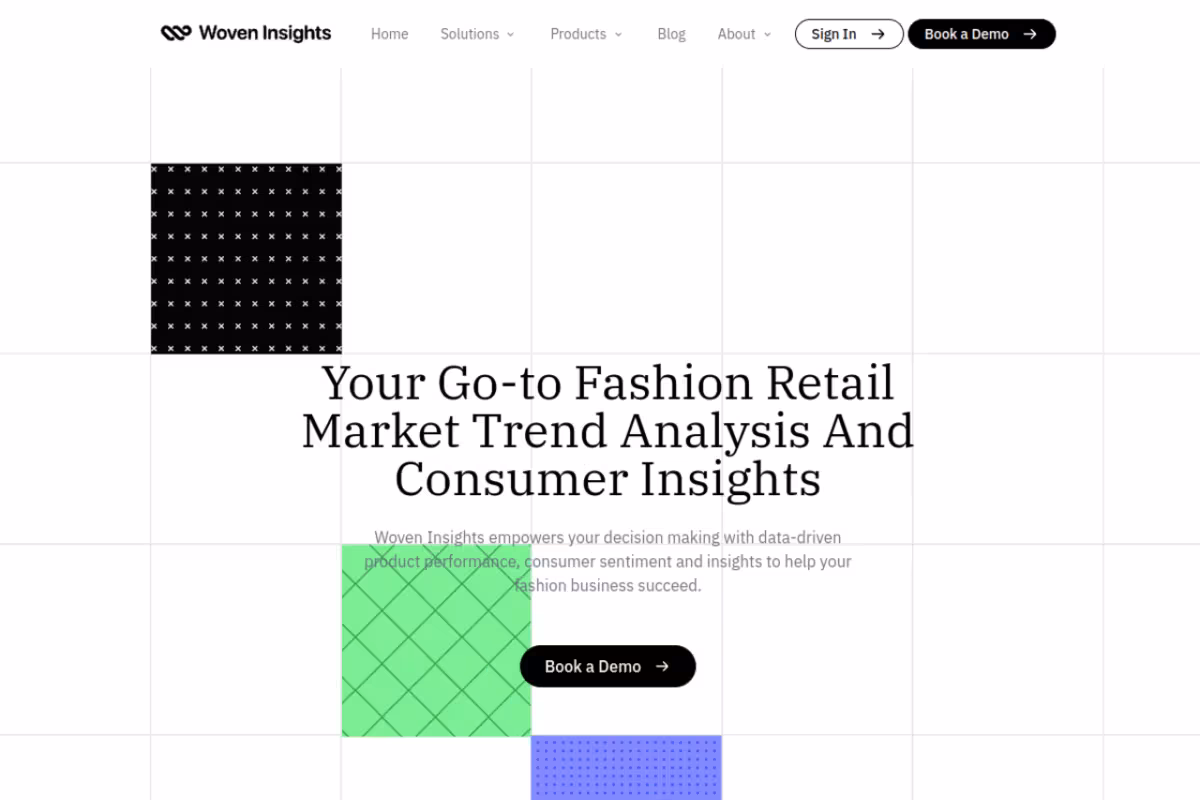 Woven Insights homepage screenshot