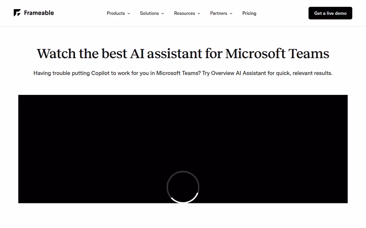 Frameable homepage screenshot
