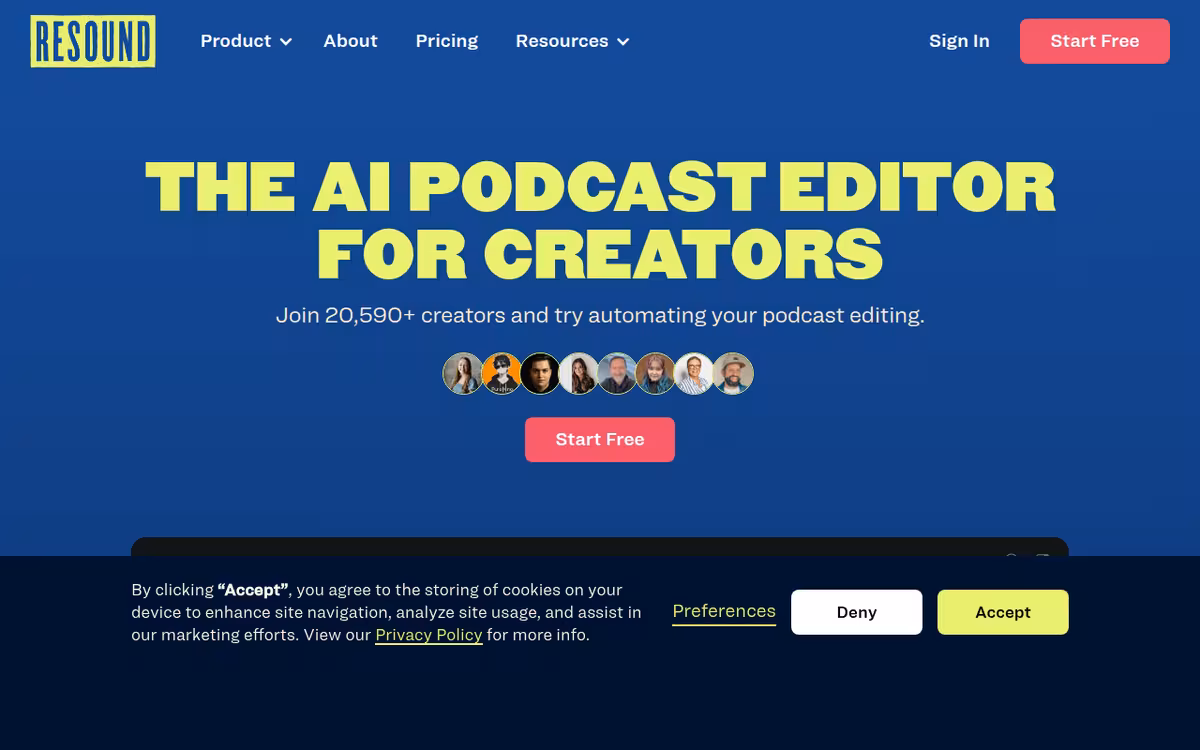 Resound homepage screenshot