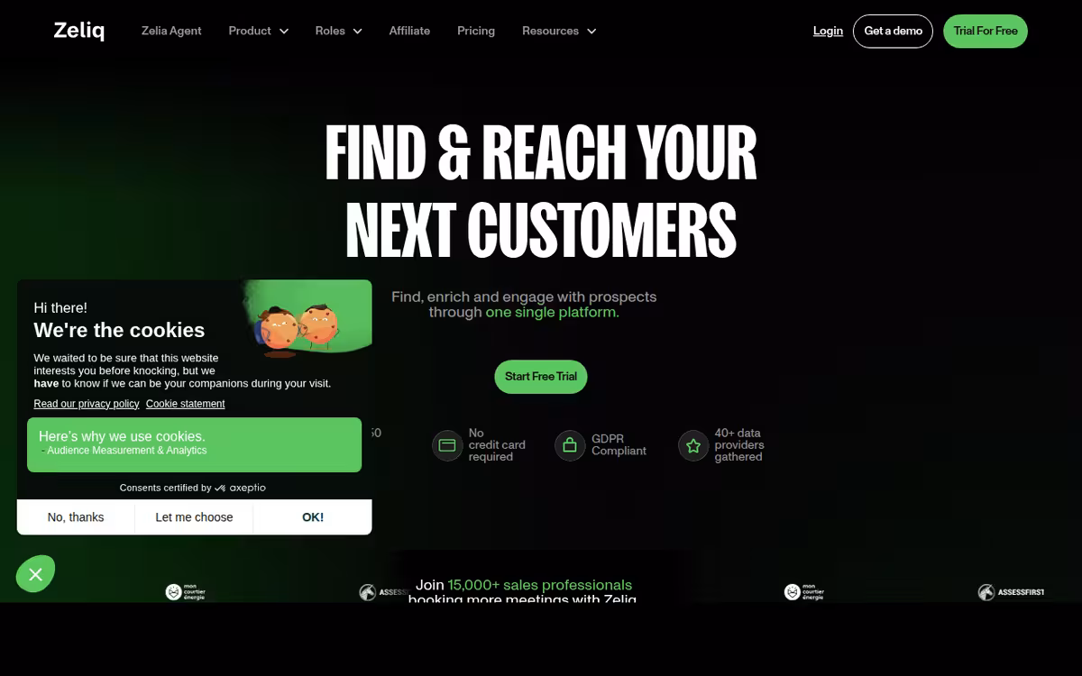 Zeliq homepage screenshot
