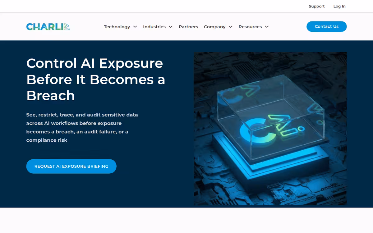 Charli AI homepage screenshot