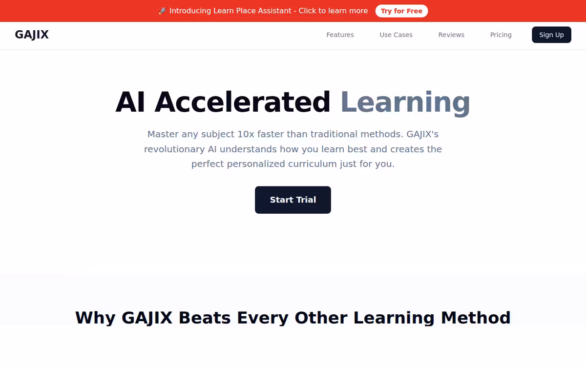 GAJIX homepage screenshot