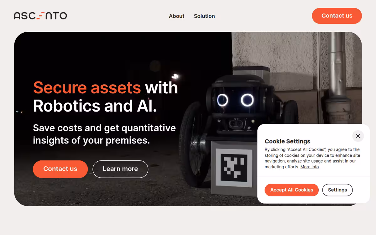 Ascento homepage screenshot