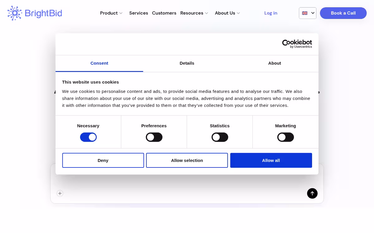 BrightBid homepage screenshot