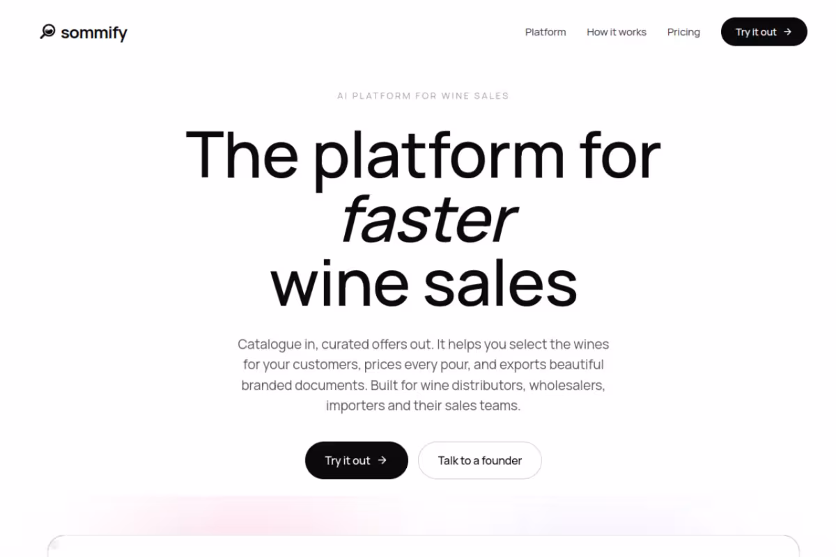 Sommify homepage screenshot