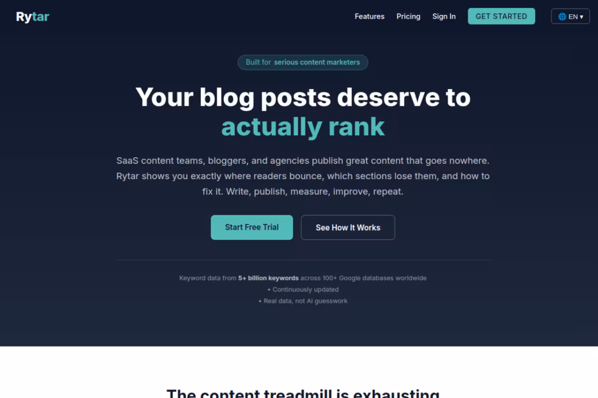 Rytar homepage screenshot