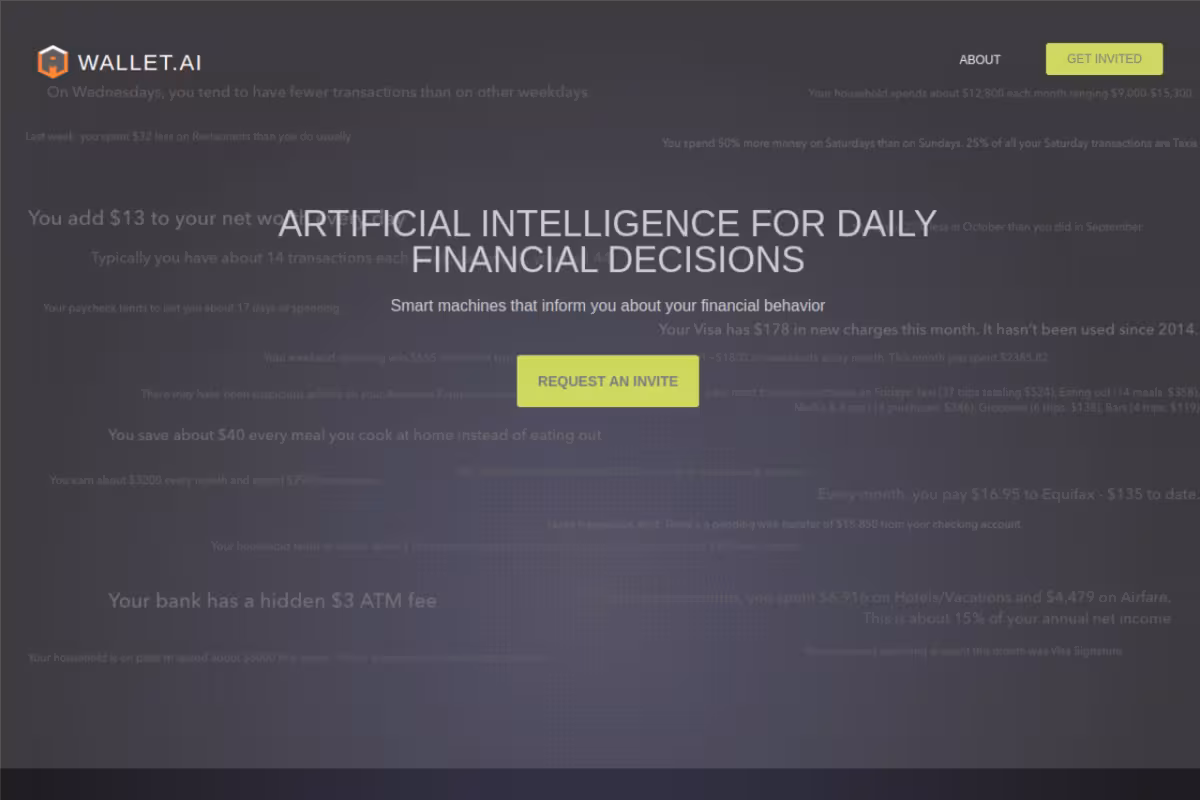 Wallet AI homepage screenshot