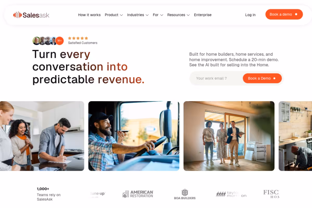 Sales Ask homepage screenshot