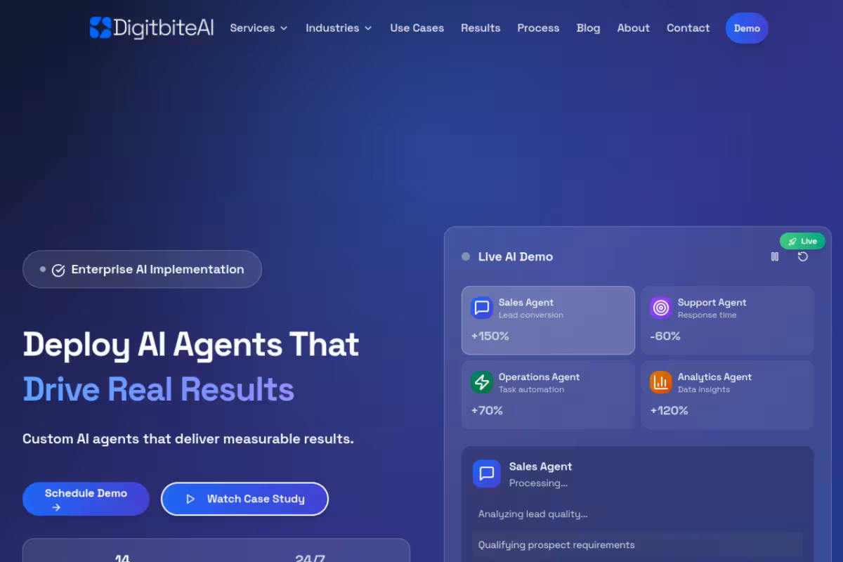 DigitbiteAI homepage screenshot