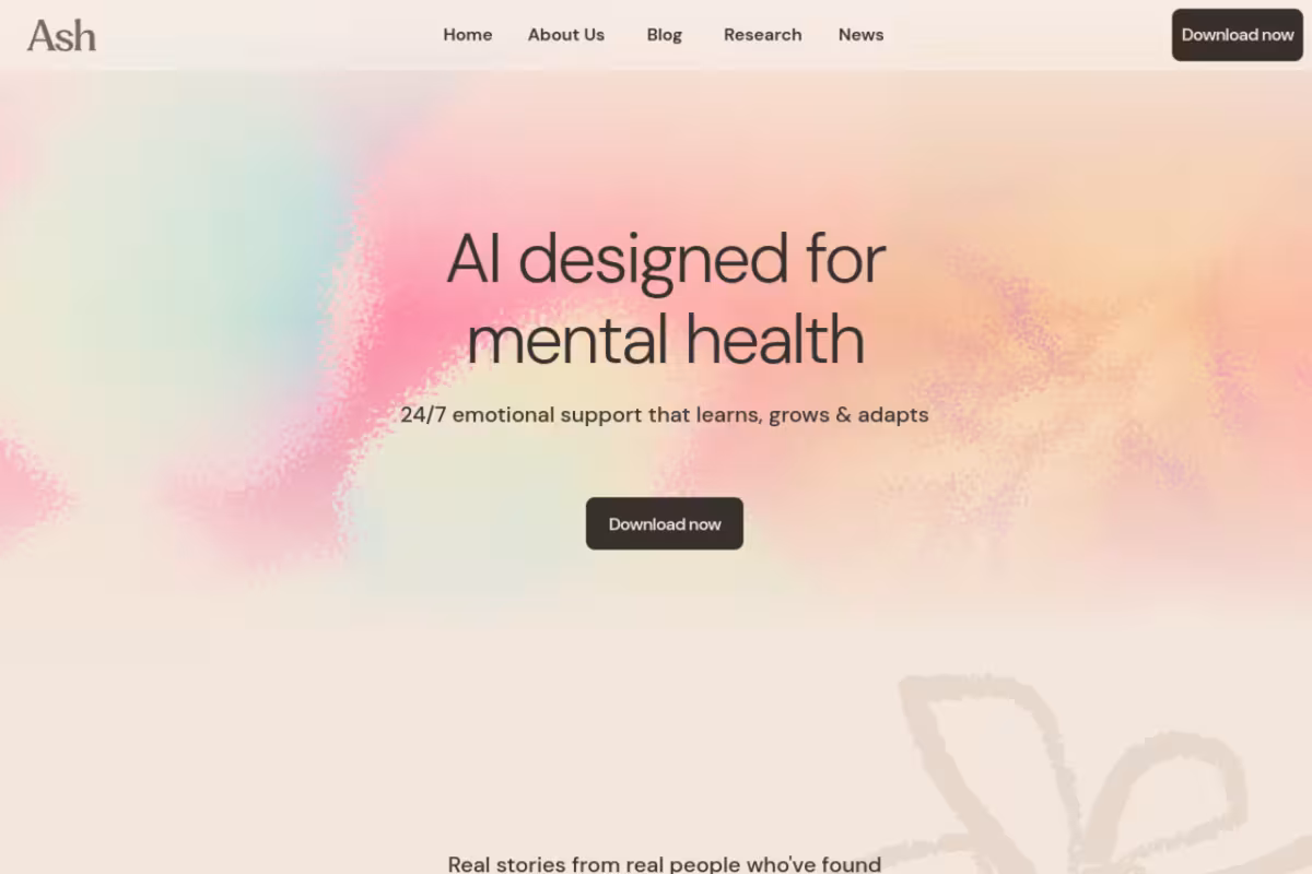 Ash AI Counselor homepage screenshot