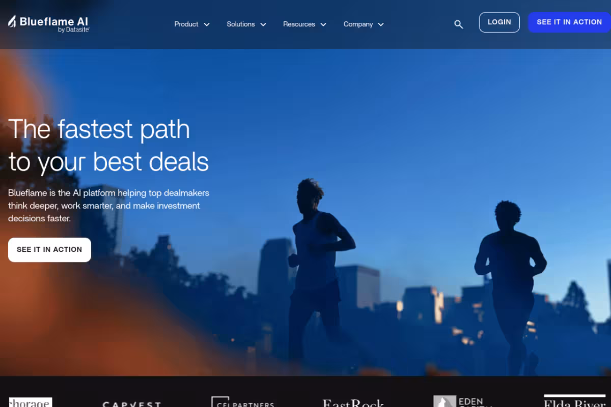 BlueFlame AI homepage screenshot