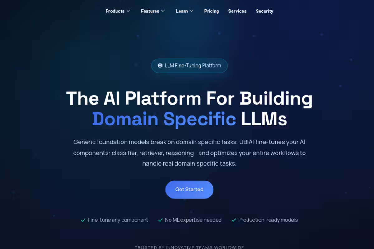 UBIAI homepage screenshot
