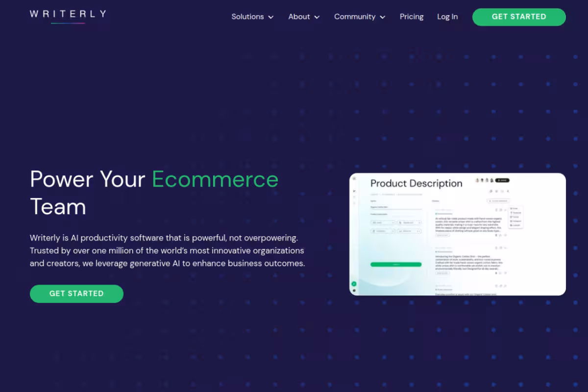 Writerly AI homepage screenshot