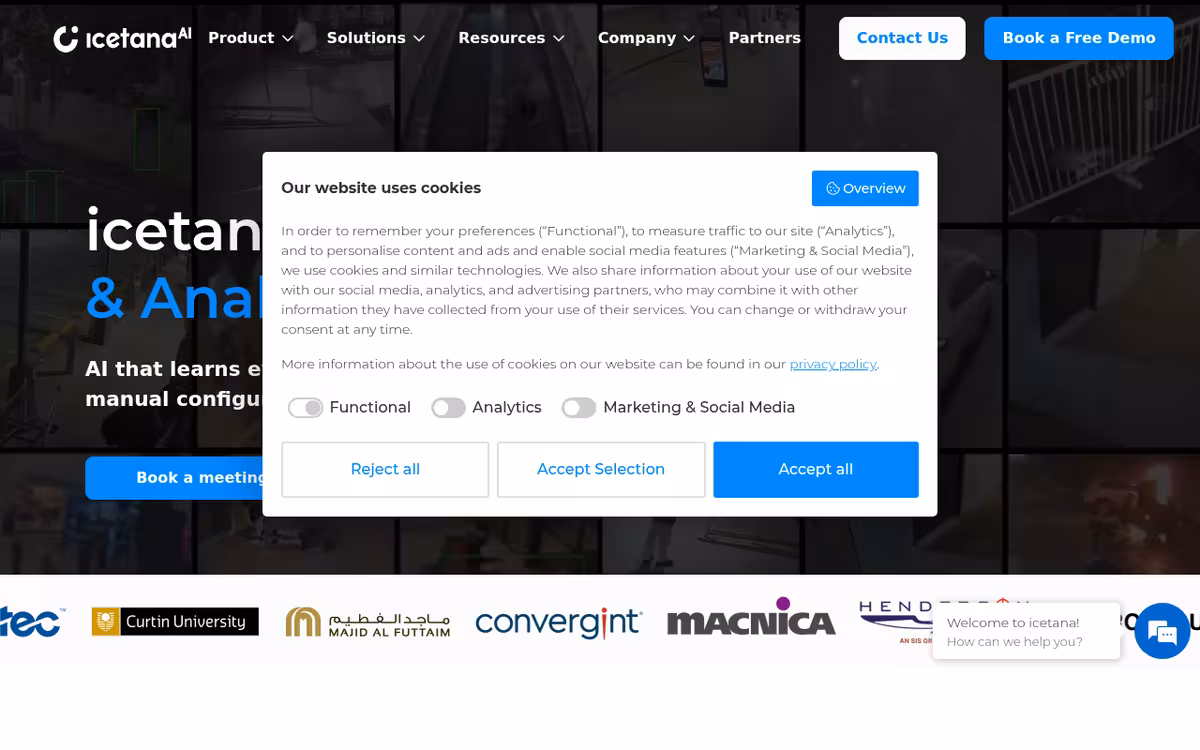 Icetana homepage screenshot