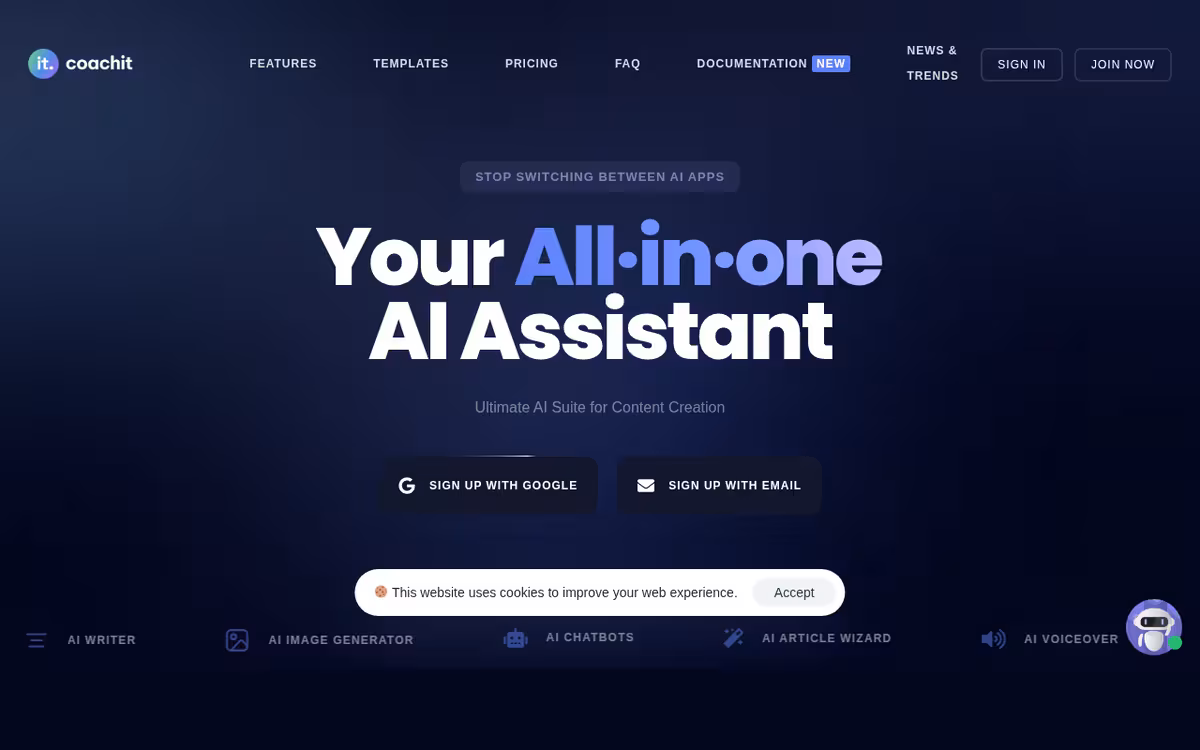 Coachit AI homepage screenshot
