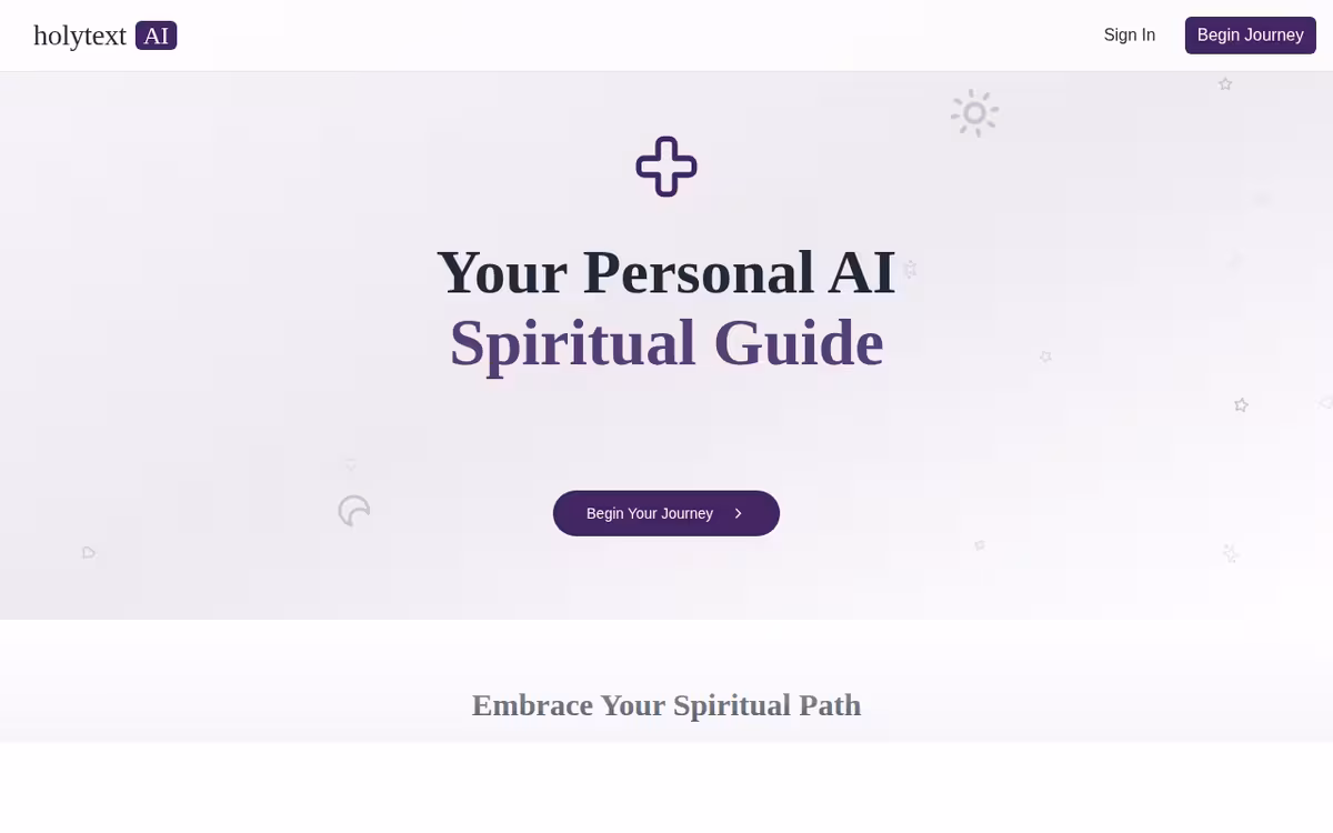 HolyTextAI homepage screenshot