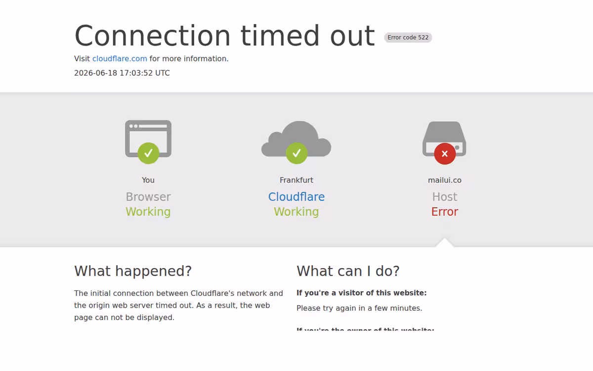 MailUi homepage screenshot