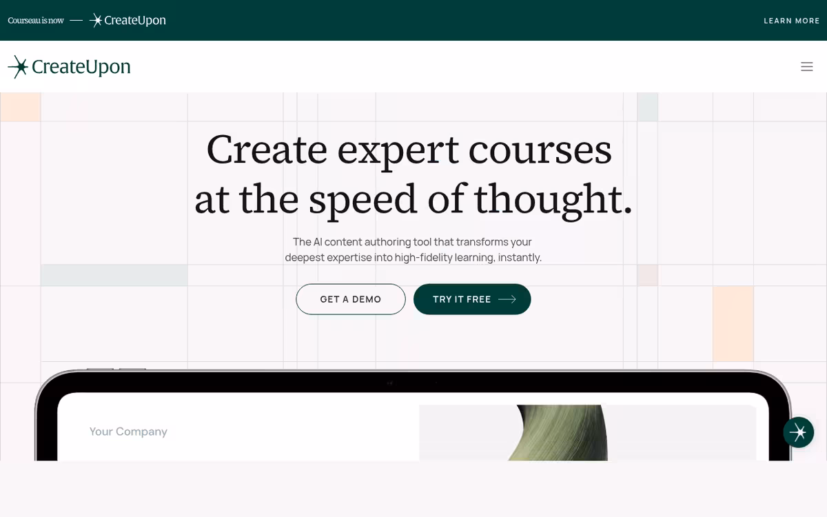 Courseau homepage screenshot