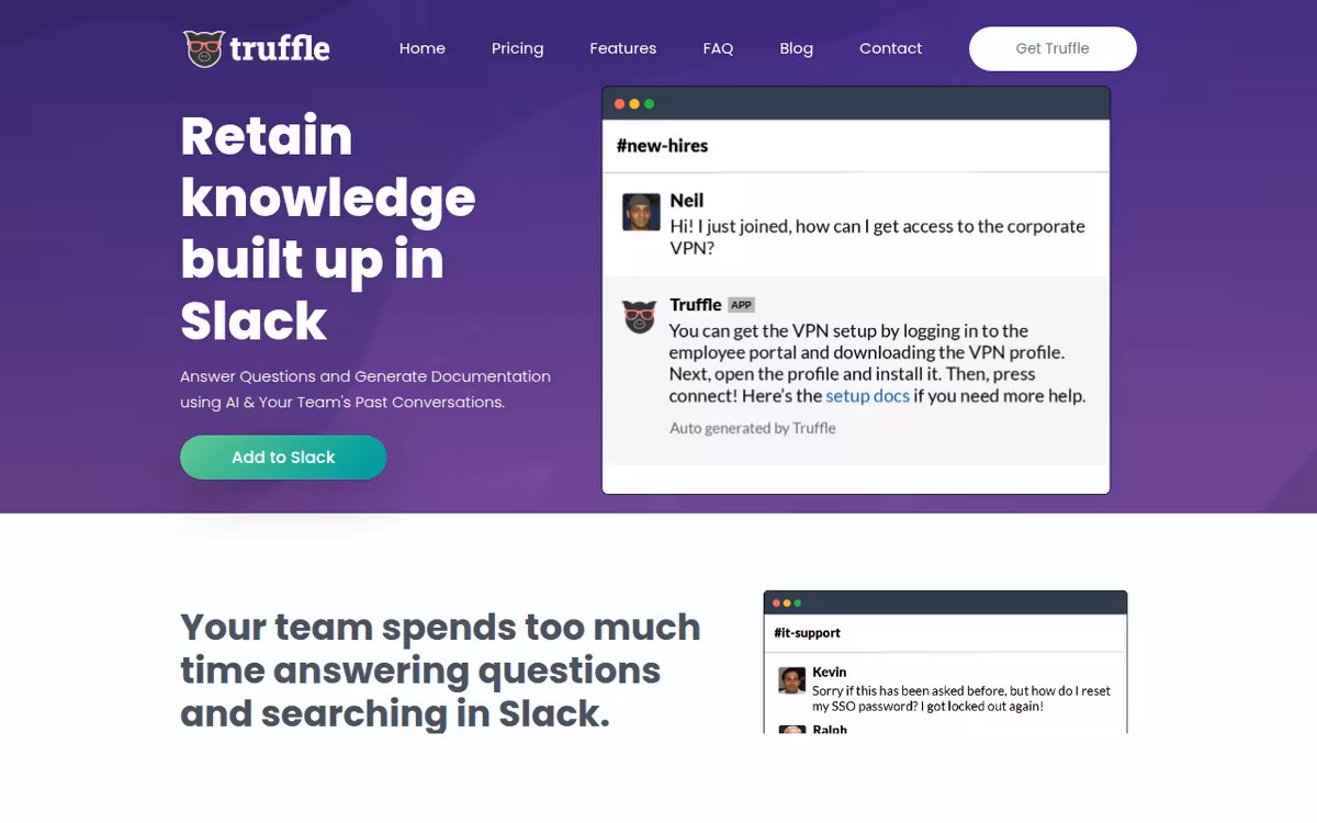 Truffle homepage screenshot
