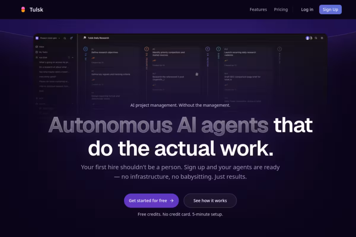 Tulsk homepage screenshot