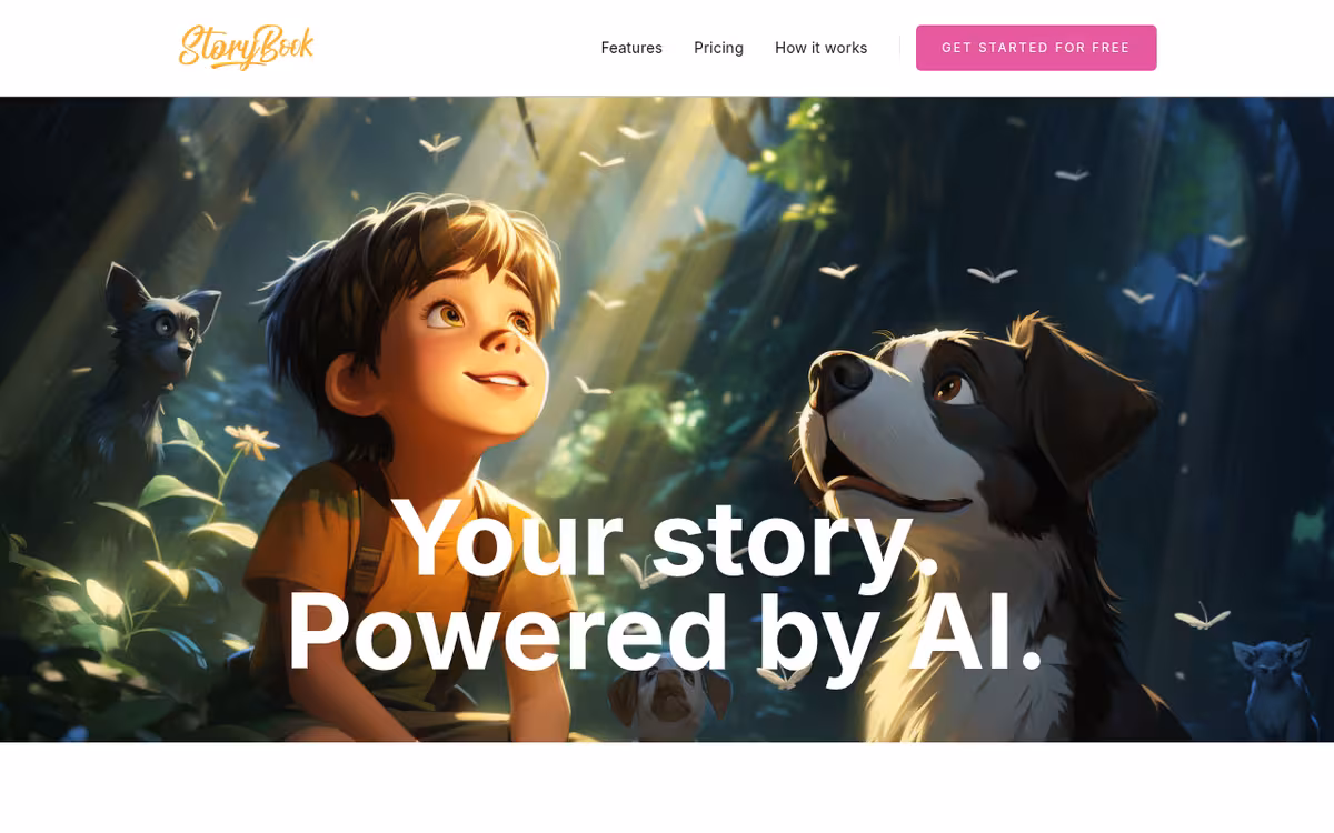StoryBook AI homepage screenshot