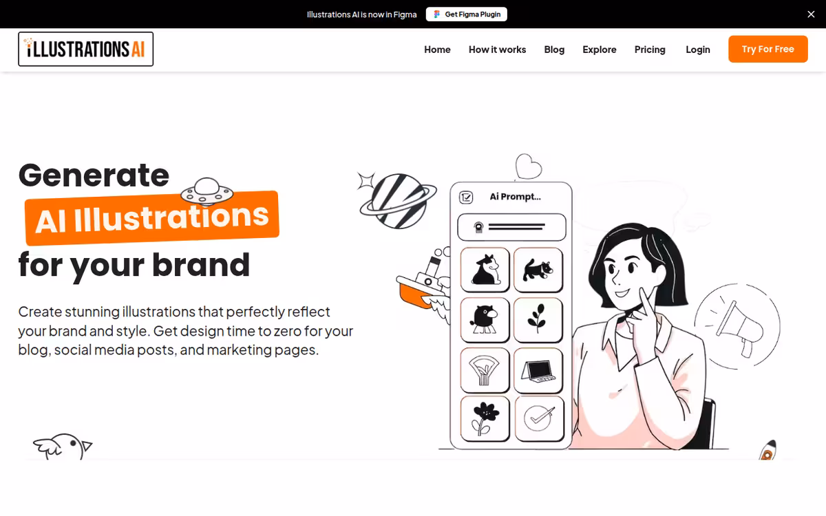 Illustrations AI homepage screenshot