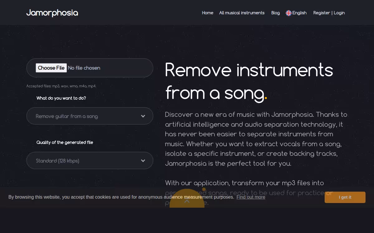 Jamorphosia homepage screenshot