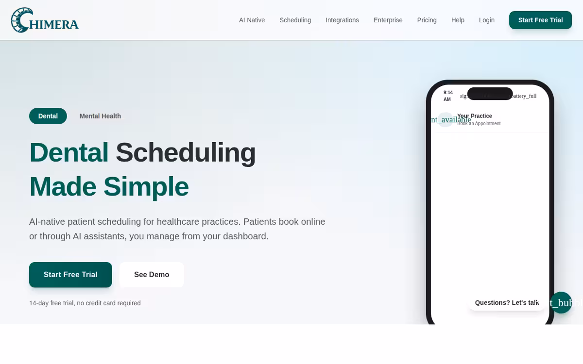 Chimera homepage screenshot