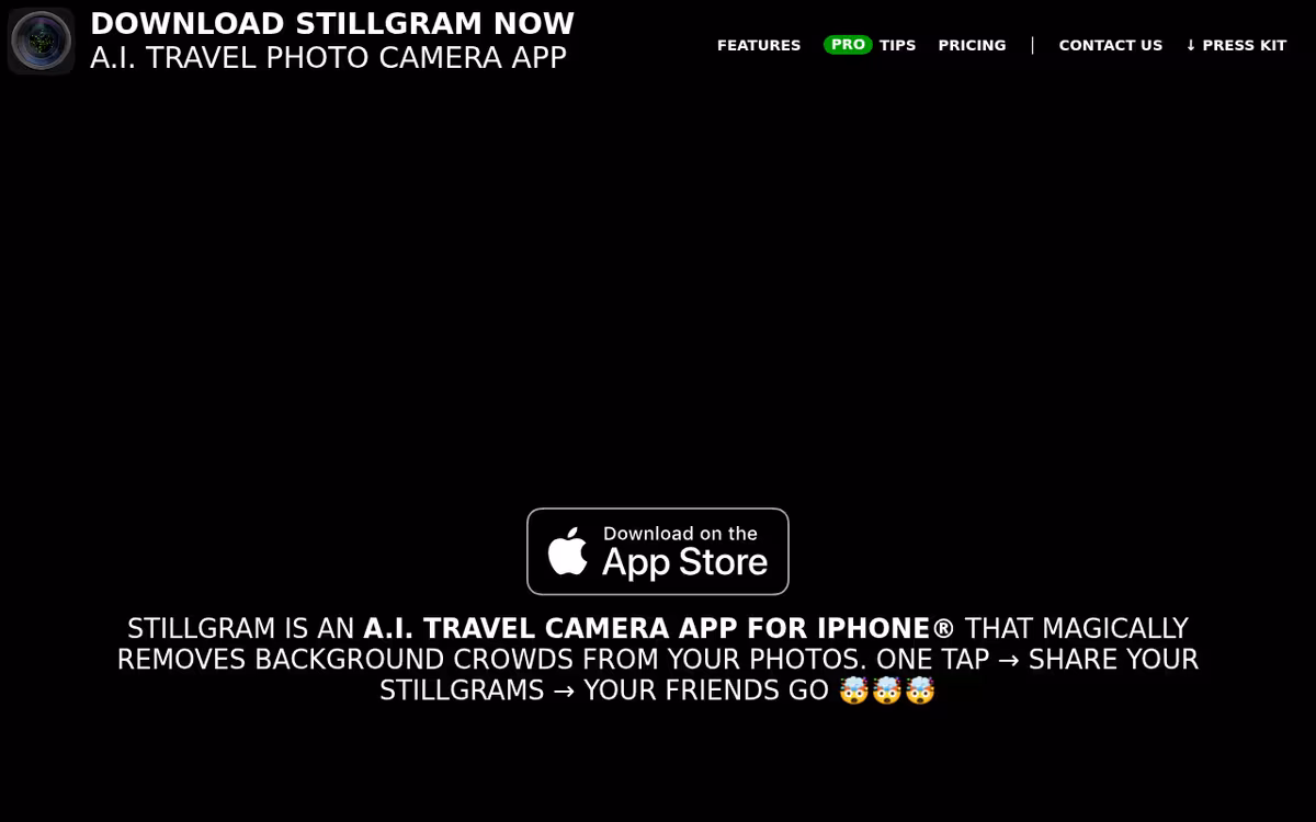 Stillgram homepage screenshot