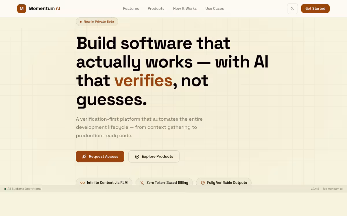 M9 Developer homepage screenshot
