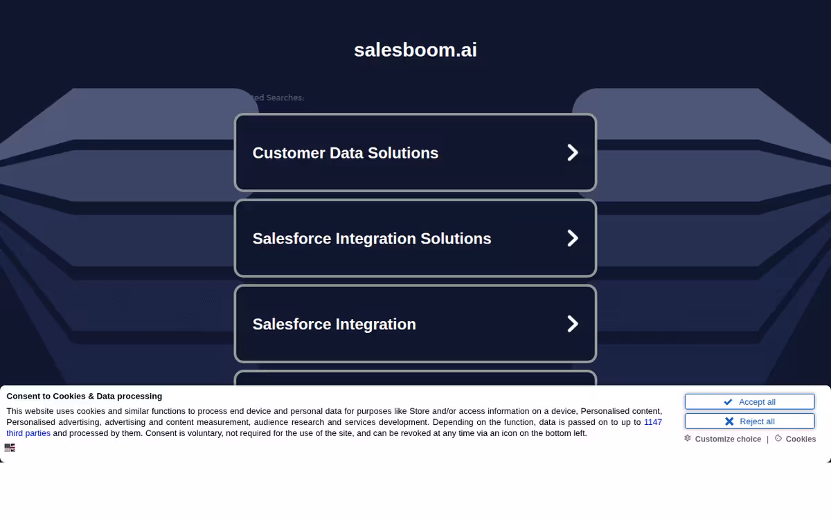 Salesboom homepage screenshot