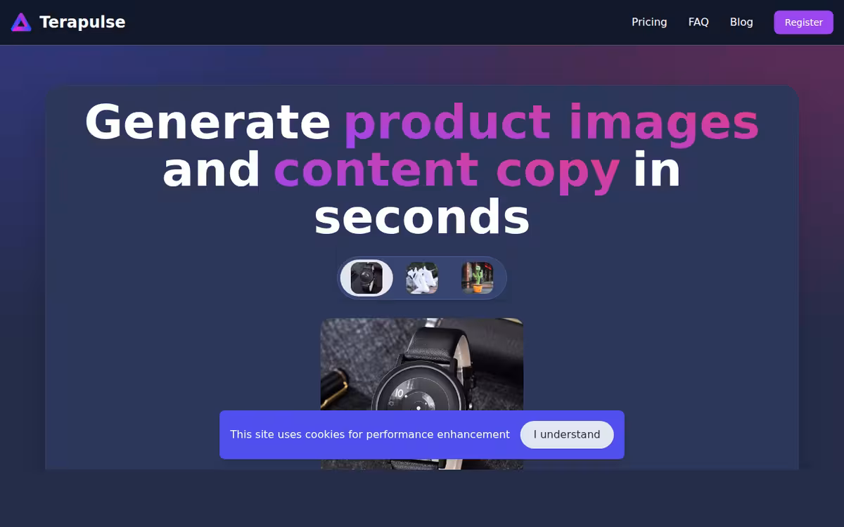 Terapulse homepage screenshot