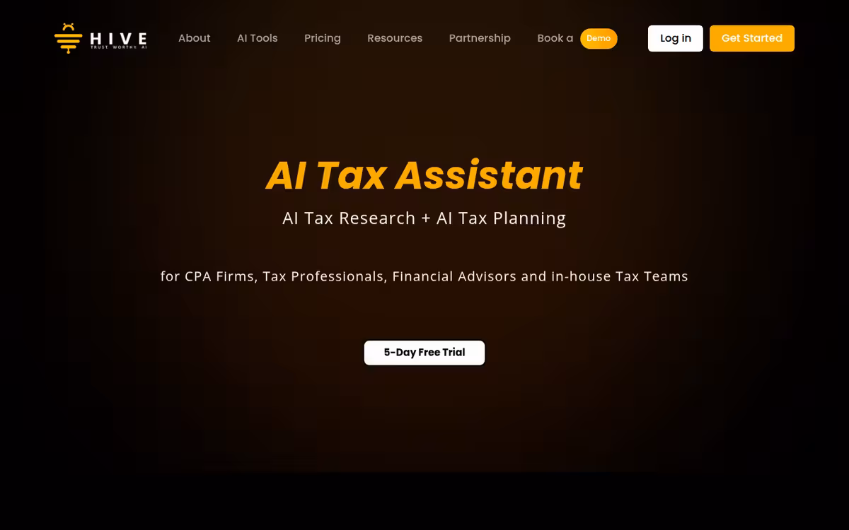 HiveTax homepage screenshot