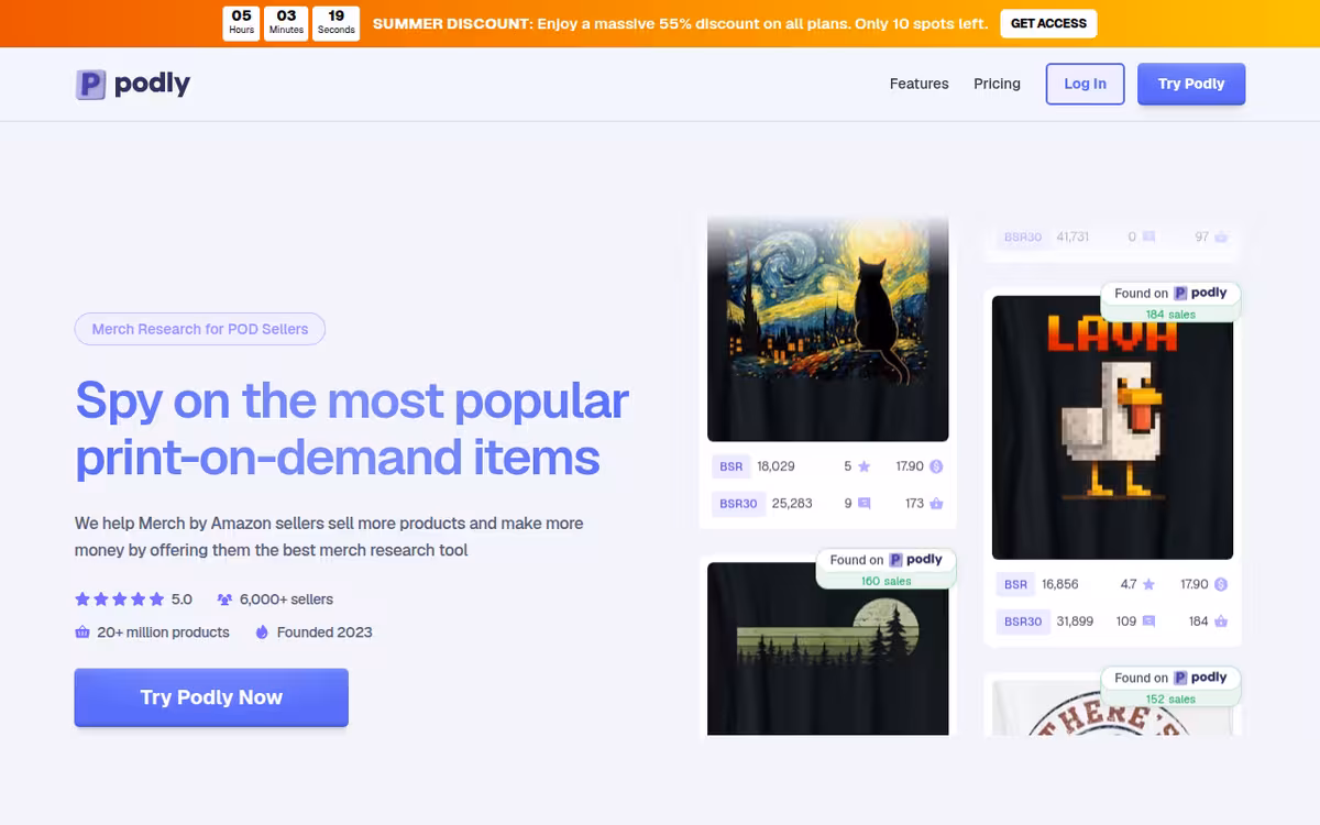 Podly homepage screenshot