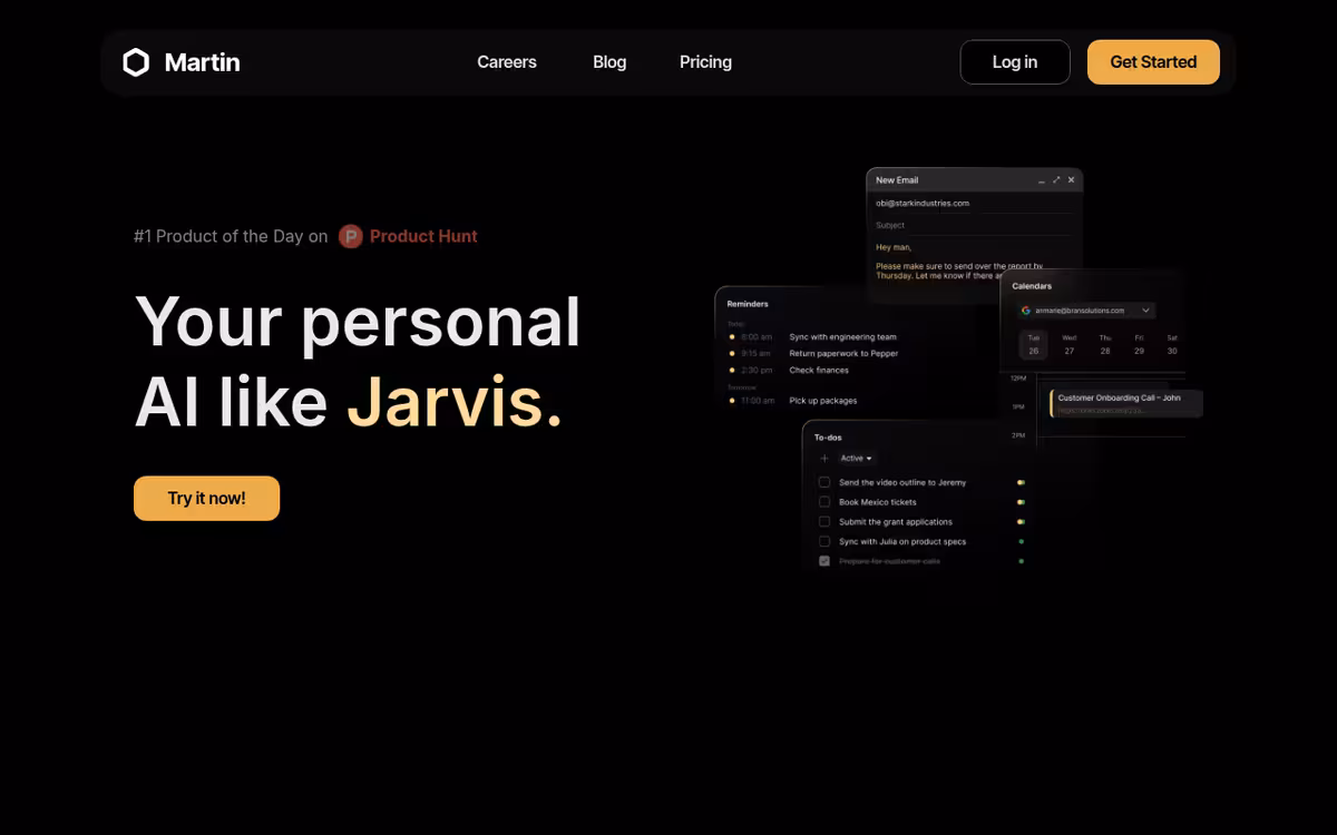 Martin homepage screenshot