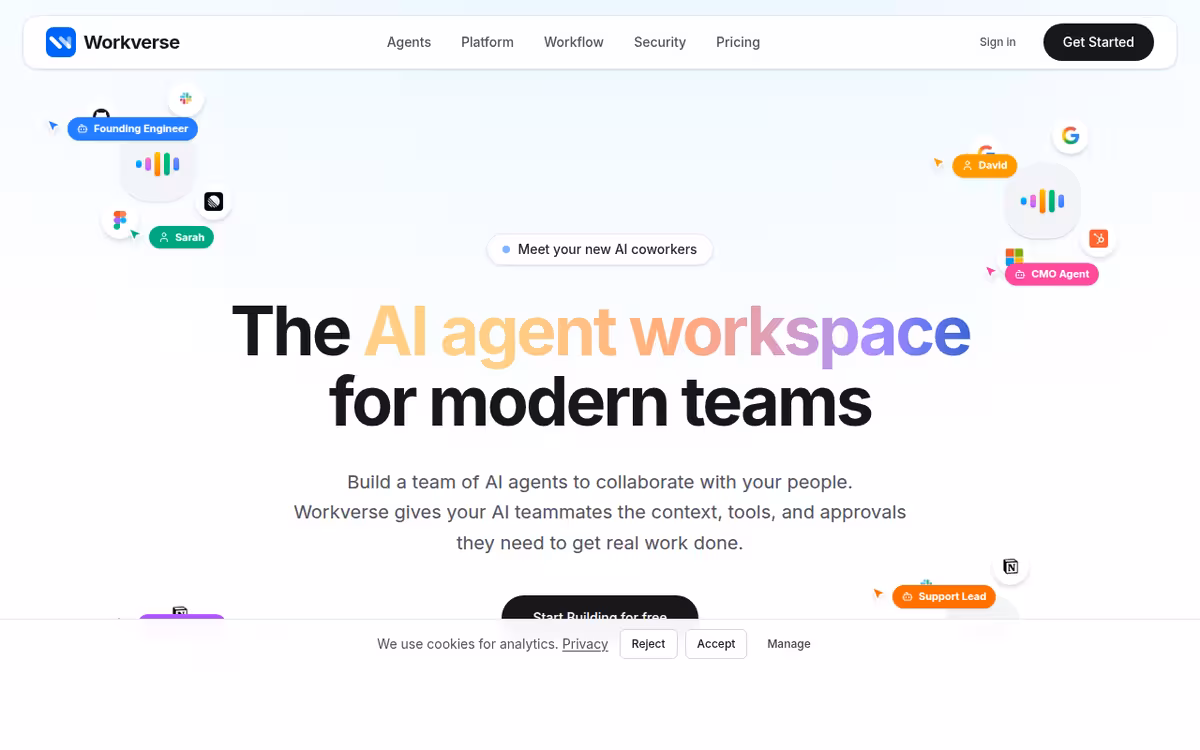 Workverse homepage screenshot
