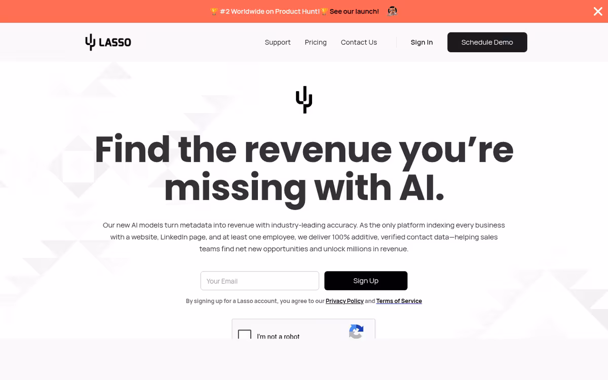 Lasso AI homepage screenshot