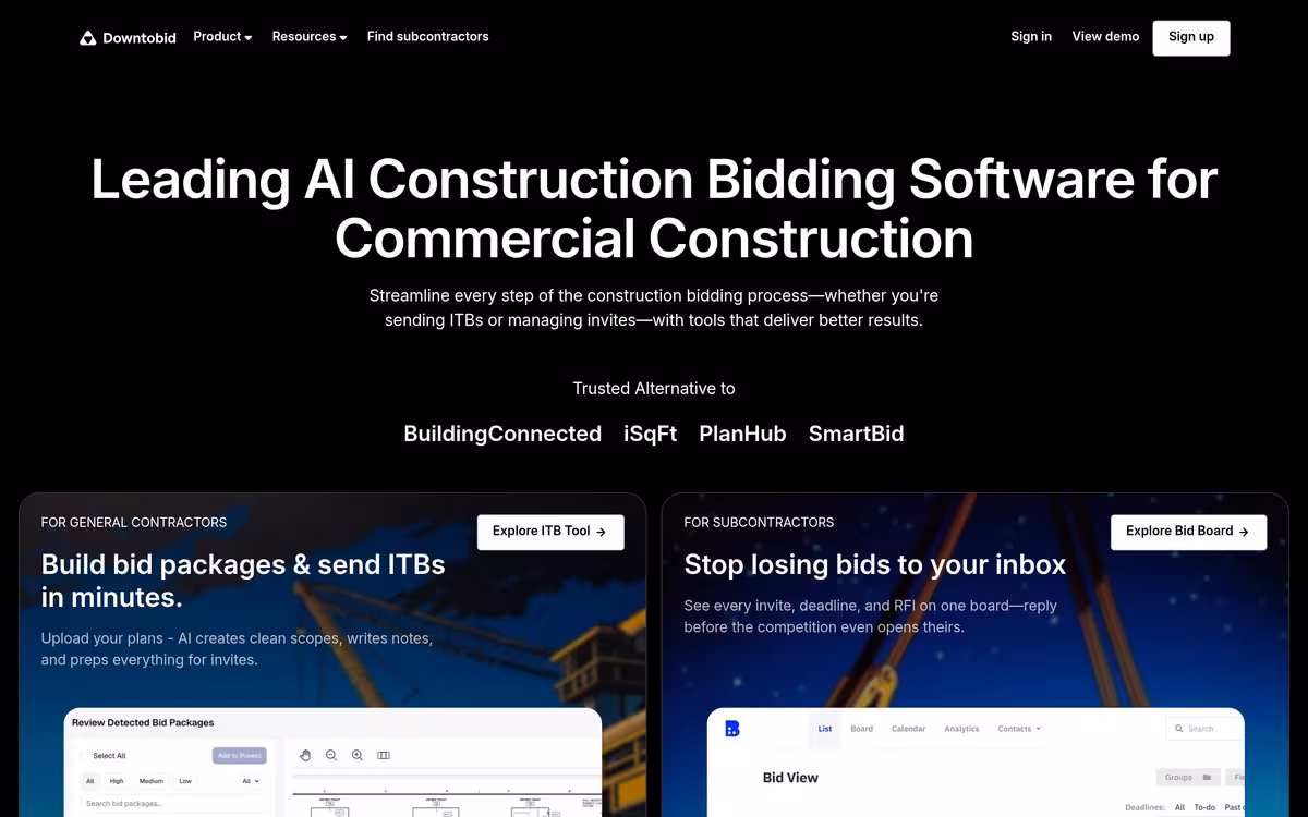 Downtobid homepage screenshot