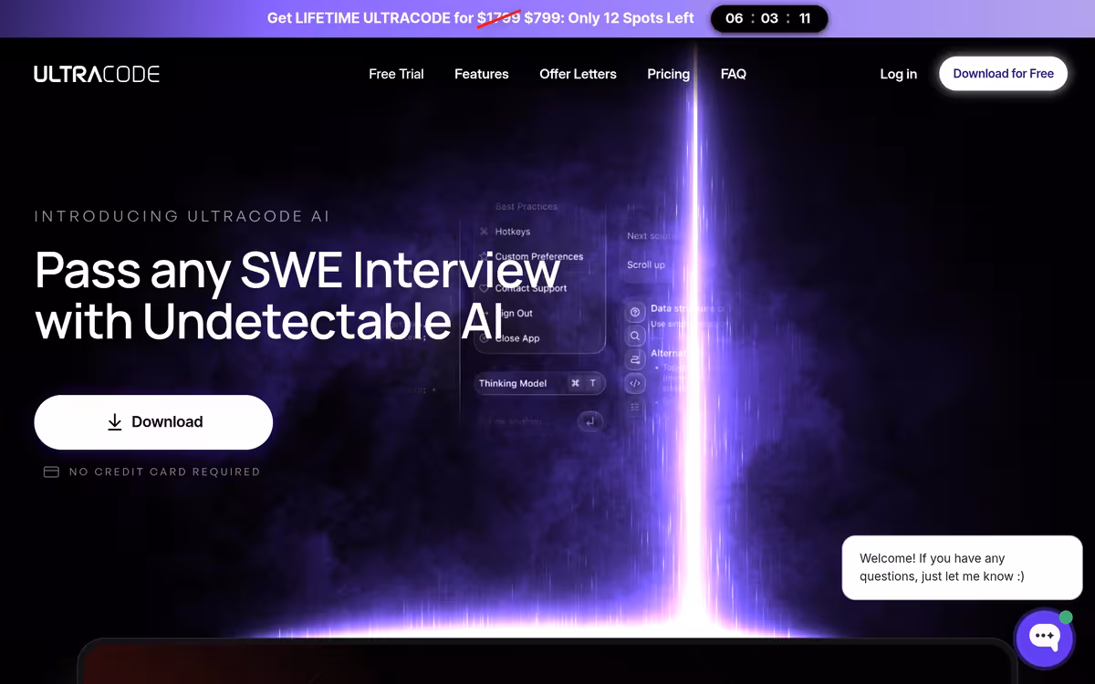Ultracode homepage screenshot