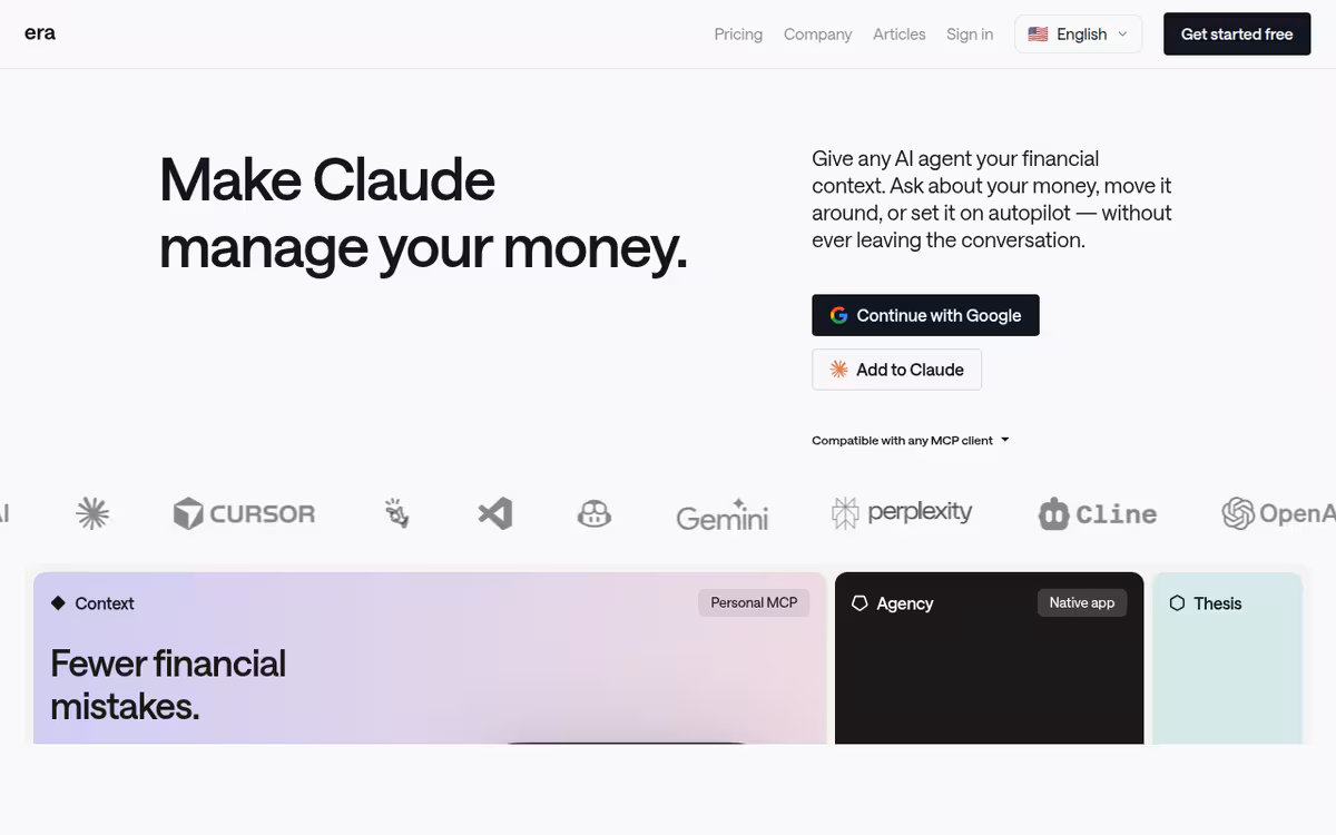 Era homepage screenshot
