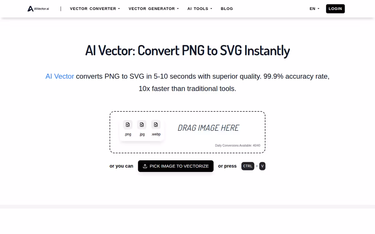 AIVector homepage screenshot