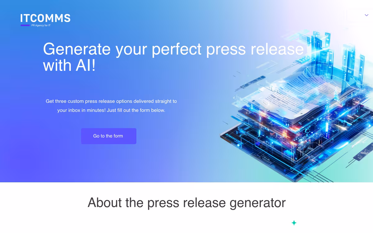 ITComms homepage screenshot