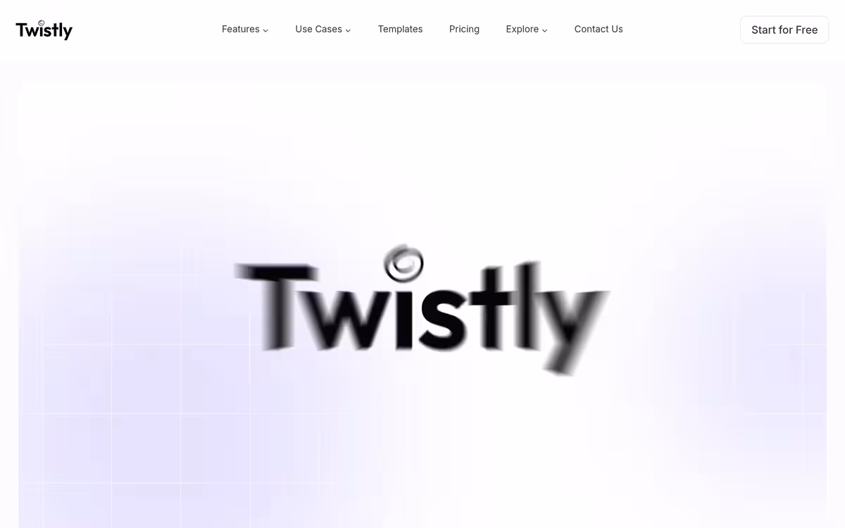 Twistly homepage screenshot