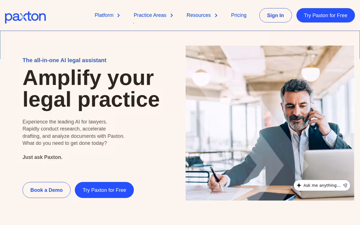 Paxton AI homepage screenshot