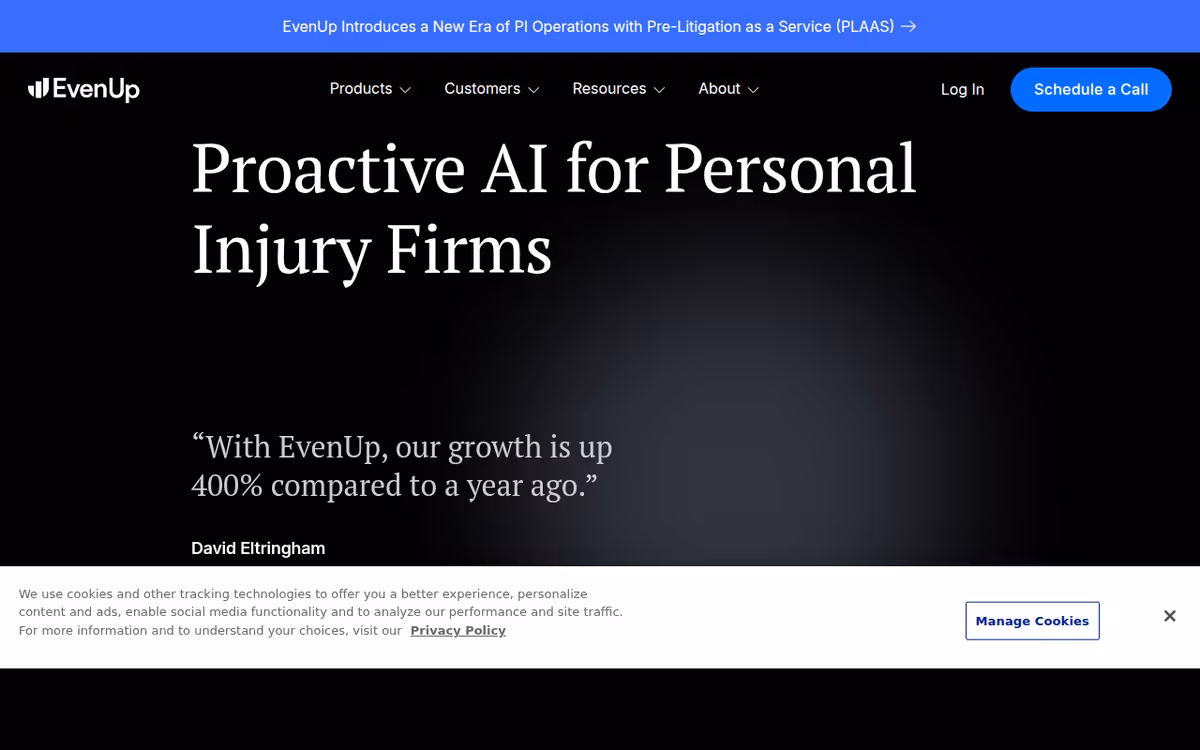 EvenUp homepage screenshot