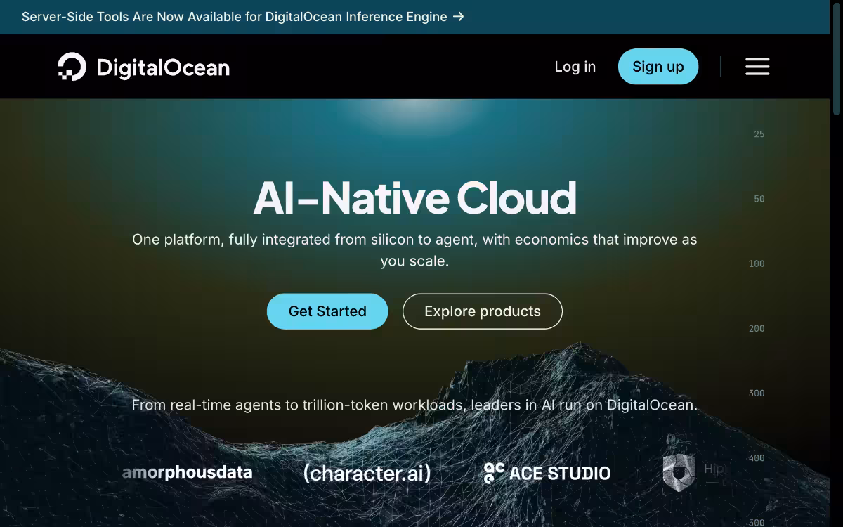 DigitalOcean homepage screenshot