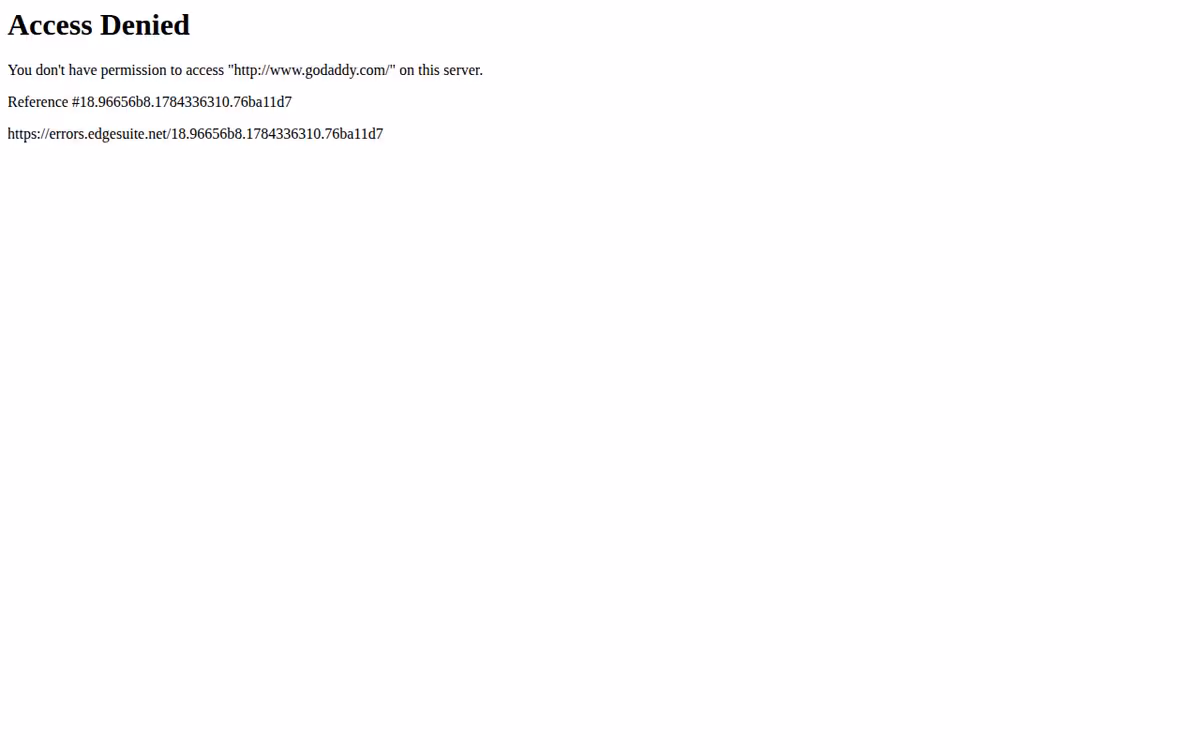 GoDaddy homepage screenshot